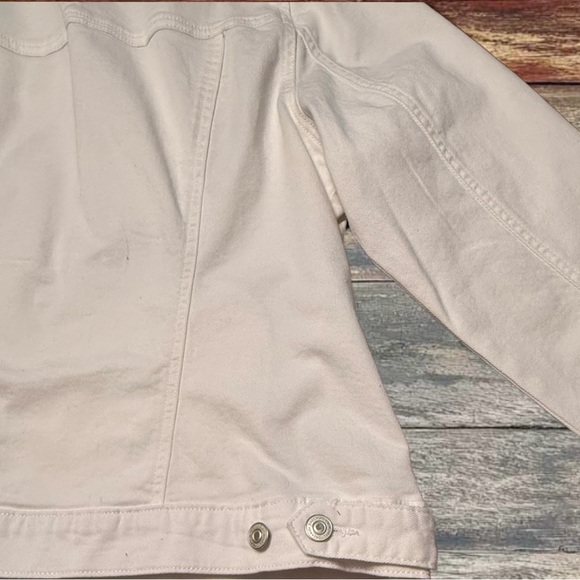 New Directions White Jean Jacket Lightweight Size 1X - Picture 5 of 8